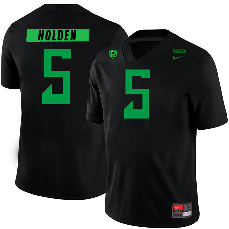 Men #5 Traeshon Holden Oregon Ducks College Football Jerseys Stitched Sale-Black - Click Image to Close